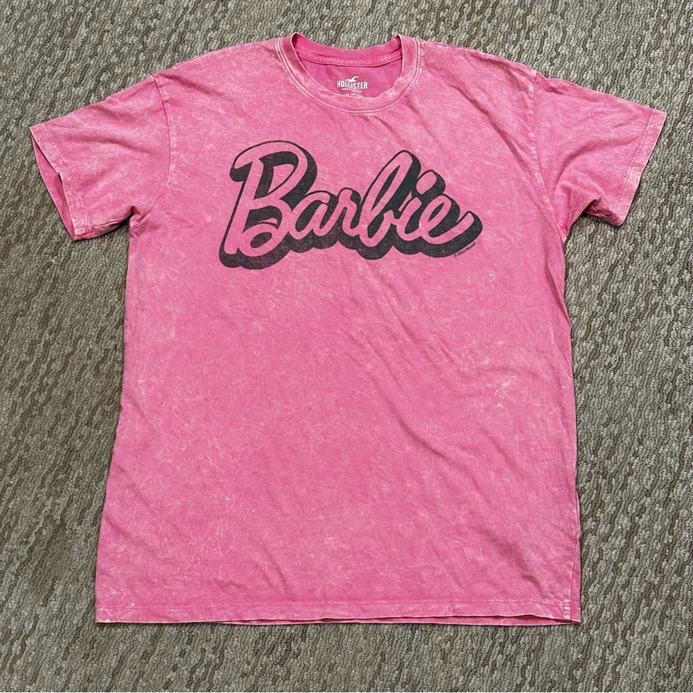 Hollister Pink Short Sleeve Tee with Barbie Logo (197)